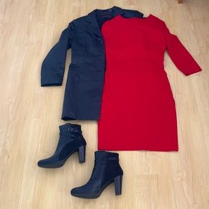 Mango red lined dress